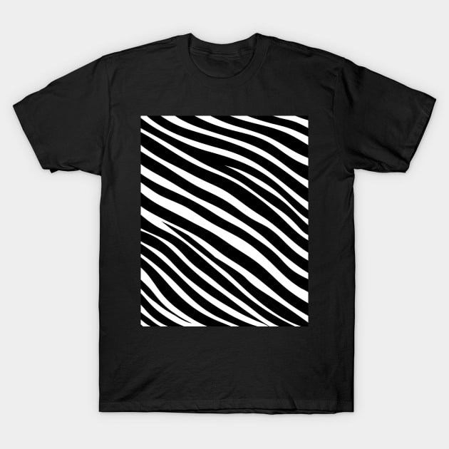 black and white zebra stripes animal print pattern T-Shirt by Spinkly